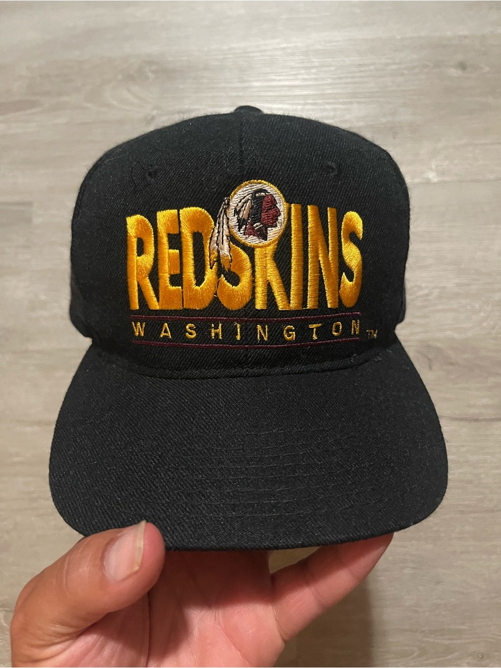 Vintage Washington Redskins Snapback Hat Wool Youngan Black NFL
